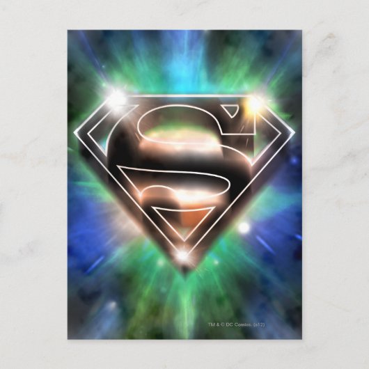 Superman Stylized | Shiny Burst Logo Postkarte (Vorderseite)