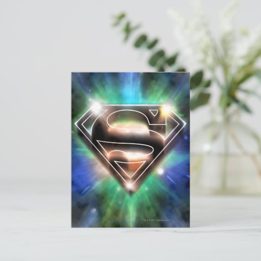 Superman Stylized | Shiny Burst Logo Postkarte (Stehend Vorderseite)