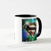Superman Stylized | Shiny Burst Logo Tasse (VorderseiteRechts)
