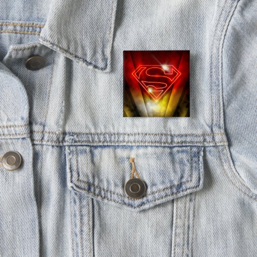 Superman Stylized | Shiny Red Kontur Logo Button (Beispiel)