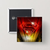 Superman Stylized | Shiny Red Kontur Logo Button (Vorne & Hinten)