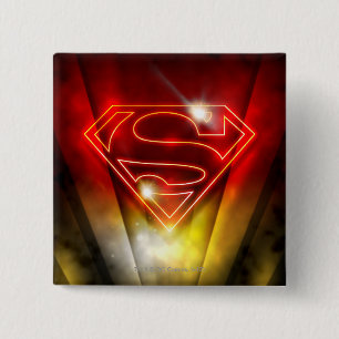 Superman Stylized   Shiny Red Kontur Logo Button