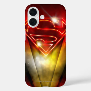 Superman Stylized   Shiny Red Kontur Logo iPhone 16 Hülle