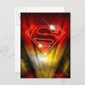 Superman Stylized | Shiny Red Kontur Logo Postkarte (Vorne/Hinten)