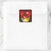 Superman Stylized | Shiny Red Kontur Logo Quadratischer Aufkleber (Tasche)