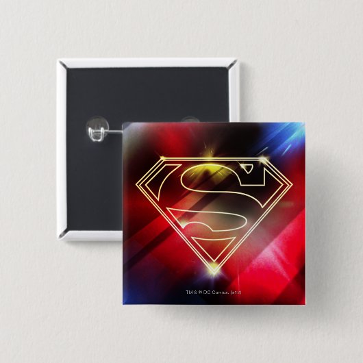 Superman Stylized | Shiny Yellow Kontur Logo Button (Vorne & Hinten)