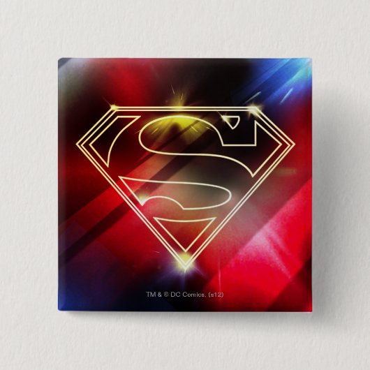 Superman Stylized | Shiny Yellow Kontur Logo Button (Vorderseite)