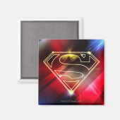 Superman Stylized | Shiny Yellow Kontur Logo Magnet (Vorderseite/Rückseite)
