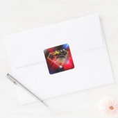 Superman Stylized | Shiny Yellow Kontur Logo Quadratischer Aufkleber (Umschlag)