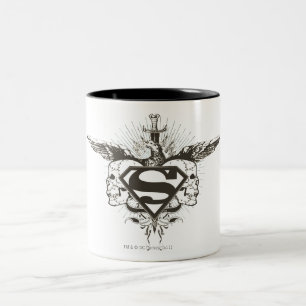 Superman Stylized   Skulls Logo Zweifarbige Tasse