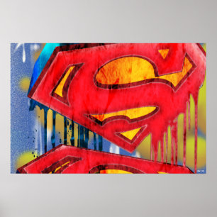 Superman Stylized Städtisches Spraylogo Poster