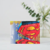 Superman Stylized | Städtisches Spraylogo Postkarte (Stehend Vorderseite)