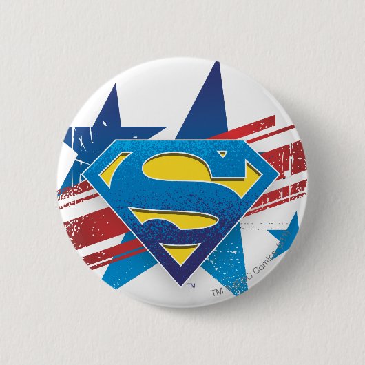 Superman Stylized | Stars and Stripes Logo Button (Vorderseite)