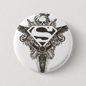 Superman Stylized | Stern und Schwarzweißlogo Button (Vorderseite)