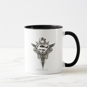 Superman Stylized   Stern und Schwarzweißlogo Tasse