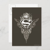 Superman Stylized | Stern- und Skull-Logo Postkarte (Vorne/Hinten)