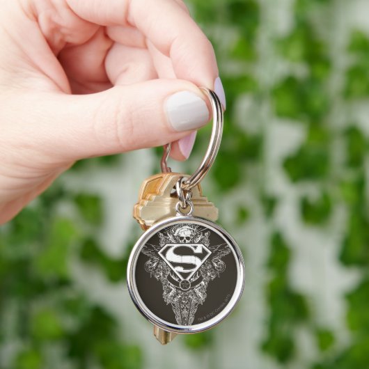 Superman Stylized | Stern- und Skull-Logo Schlüsselanhänger (Hand)