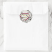 Superman Stylized | Texture Logo Runder Aufkleber (Tasche)