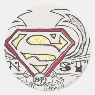 Superman Stylized   Texture Logo Runder Aufkleber