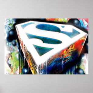 Superman Stylized Urban Graffiti-Logo Poster