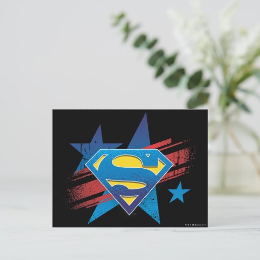 Superman Stylized | US FLAGGE Postkarte (Stehend Vorderseite)