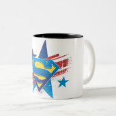 Superman Stylized | US FLAGGE Zweifarbige Tasse (VorderseiteRechts)