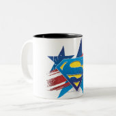Superman Stylized | US FLAGGE Zweifarbige Tasse (Vorderseite Links)