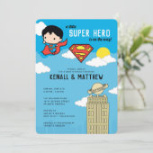 Superman Super Hero Baby Shower Einladung (Stehend Vorderseite)