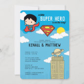 Superman Super Hero Baby Shower Einladung (Vorderseite)