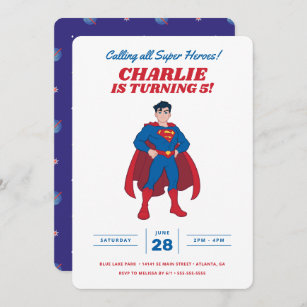 Superman Super Hero Birthday Einladung