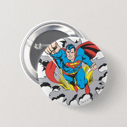 Superman Tears Thru Button (Vorne & Hinten)