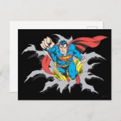 Superman Tears Thru Postkarte (Vorne/Hinten)