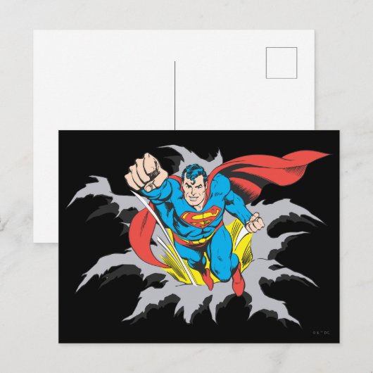 Superman Tears Thru Postkarte (Vorne/Hinten)