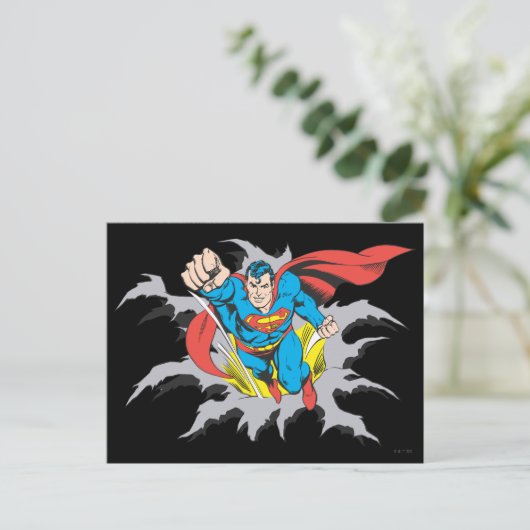Superman Tears Thru Postkarte (Stehend Vorderseite)