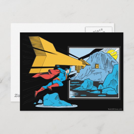 Superman Tunneling in Rock Postkarte (Vorne/Hinten)