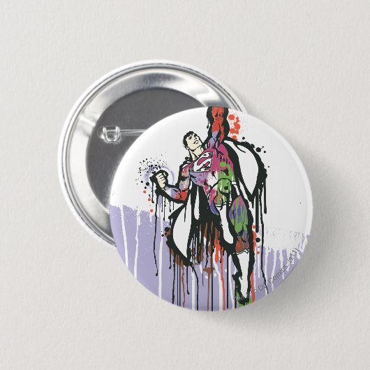 Superman Twisted Innocence Poster Button (Vorne & Hinten)