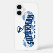 Superman über den Globus Case-Mate iPhone Hülle (Rückseite)