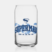 Superman über den Globus Dosenglas (Vorderseite)