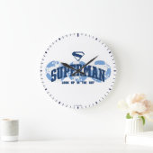 Superman über den Globus Große Wanduhr (Zuhause)