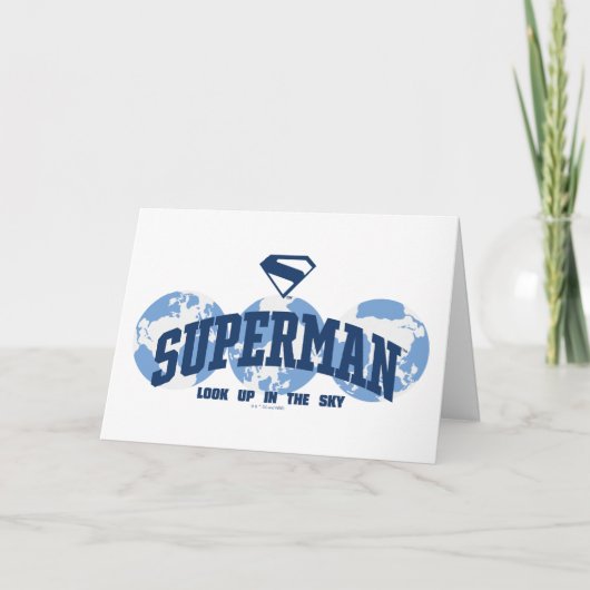 Superman über den Globus Karte (Vorderseite)