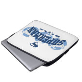 Superman über den Globus Laptopschutzhülle (Vorne Knopf)