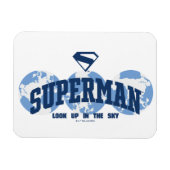 Superman über den Globus Magnet (Horizontal)