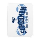 Superman über den Globus Magnet (Vertikal)