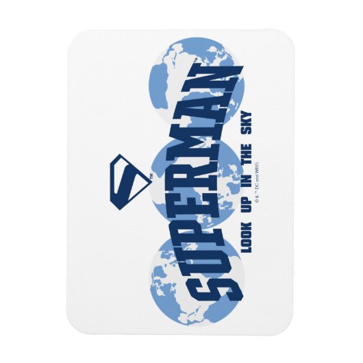 Superman über den Globus Magnet (Vertikal)