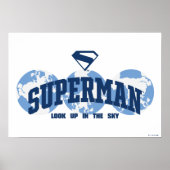 Superman über den Globus Poster (Vorne)