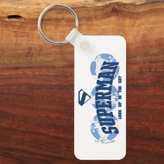 Superman über den Globus Schlüsselanhänger (Vorderseite)