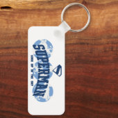 Superman über den Globus Schlüsselanhänger (Rückseite)