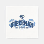 Superman über den Globus Serviette (Vorderseite)