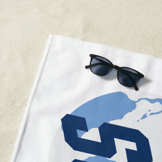 Superman über den Globus Strandtuch (Beispiel)