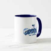Superman über den Globus Tasse (VorderseiteRechts)